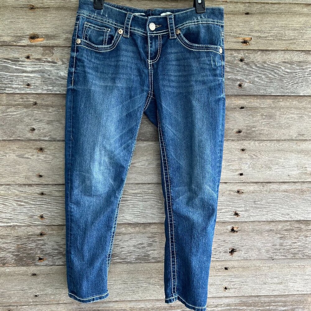 Seven7 Slightly Distressed Faded Jeans 4